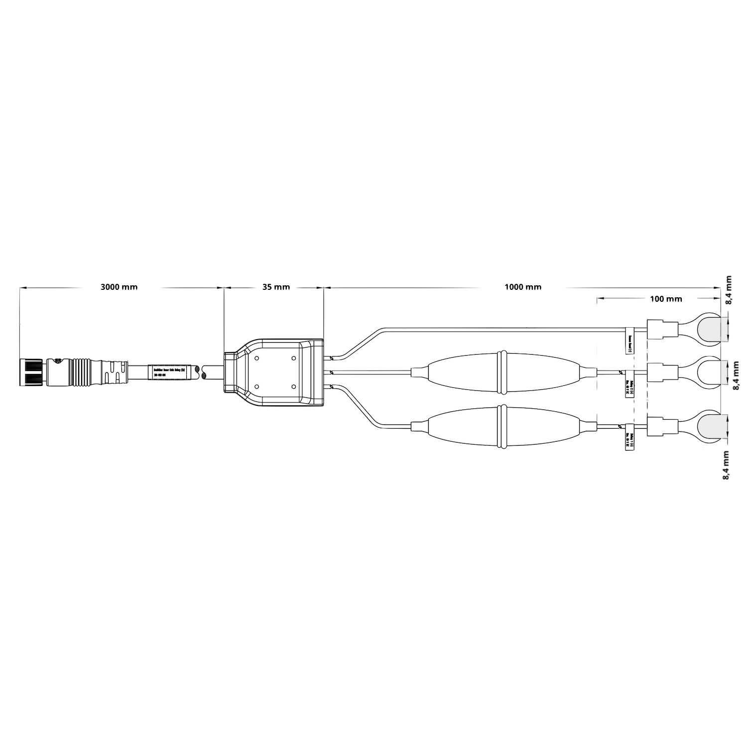 Sensor Cable 2 Batteries Dimensions